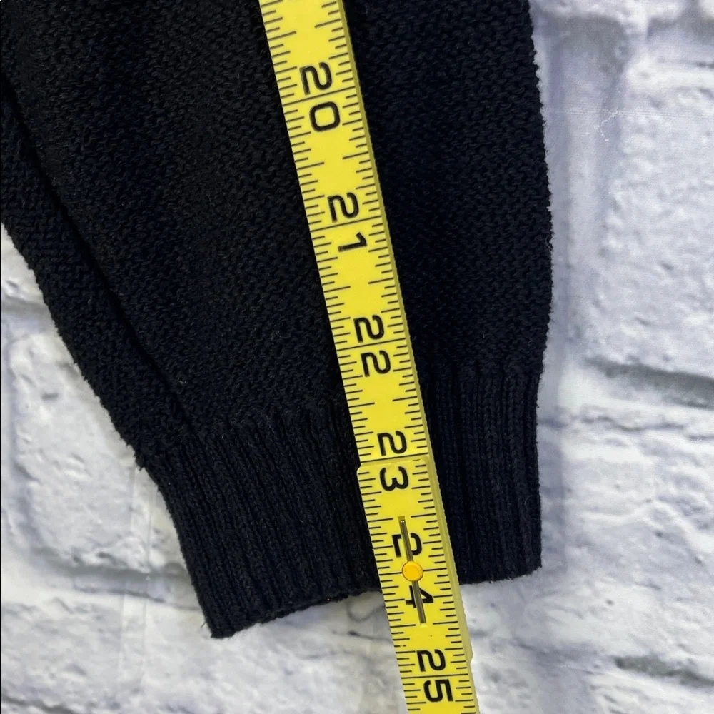 Zara women’s Classic Black crochet long sleeve Sweater size XL